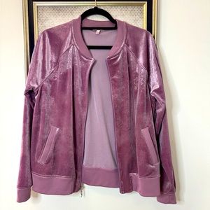 Juicy Couture Purple Shiny velour zip up sweatshirt